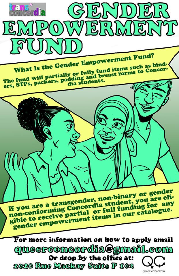 QueerConcordia's tweet photo. Support our #Gender #Empowerment fund at Queer Concordia! https://t.co/ZNaHzUOUEt