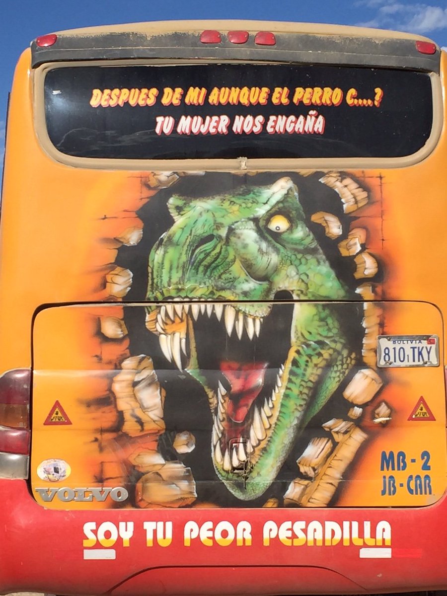 Enjoying a quiet afternoon with a brownie and coffee. The photo is from the back of a bus in Toro Toro.