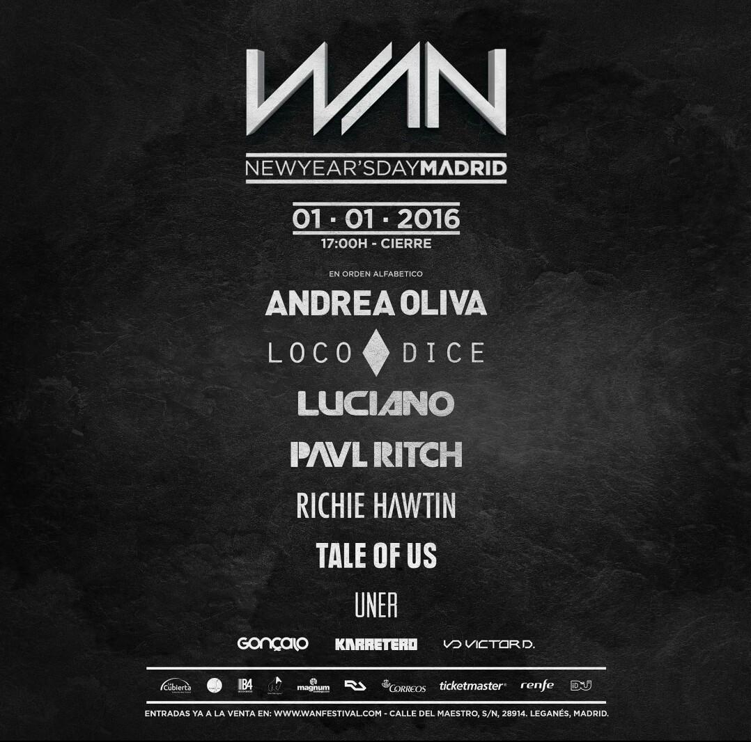 Cartel completo para el #WANFESTIVAL entradas al 609404997 #1deEnero #AñoNuevo