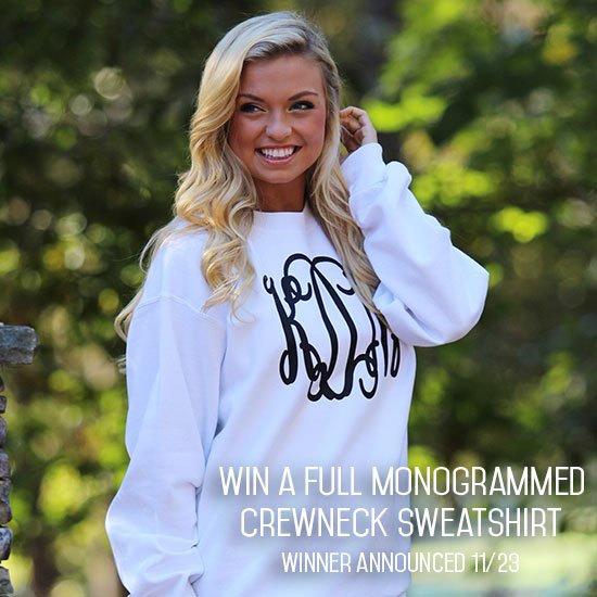 marleylilly's tweet photo. Enter our Free Monograms giveaway for a chance to win a Monogrammed Crewneck Sweatshirt! > https://t.co/YRn3k3qxK8 https://t.co/y2eP6ArNuH
