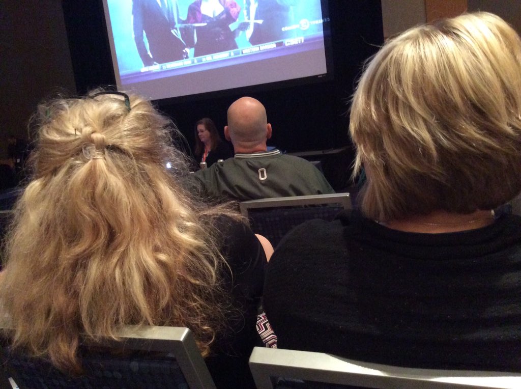 rdunn27's tweet photo. So excited to see @lesliefisher and her gadget presentation! Front row seat! #GaETC15 https://t.co/uWR0m0mw9C
