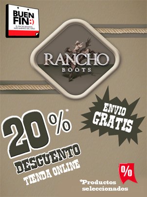 Rancho_Boots's tweet photo. Tus Botas Rancho con un descuento del 20%. Arranca el Buen Fin en #Ranchoboots. https://t.co/t9Ap7XbwLL https://t.co/NxNk0GB2nM