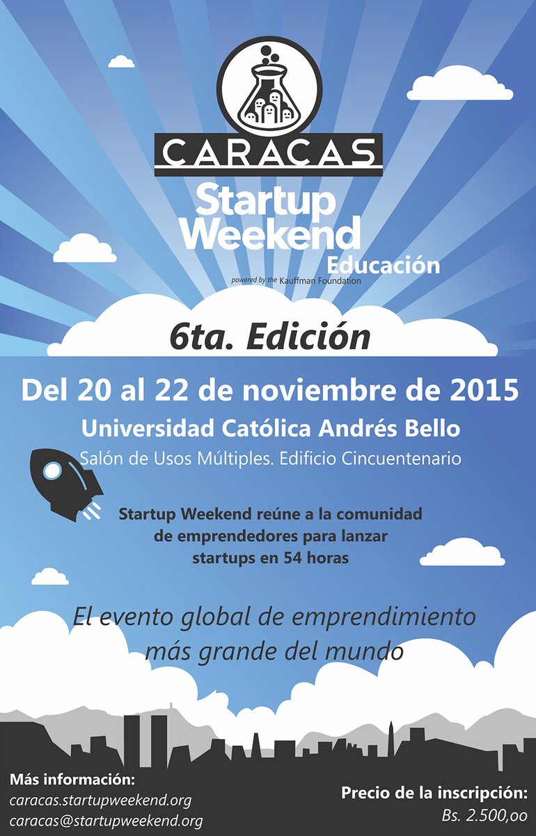 Empucab's tweet photo. "@SContrerasB: Este 20, 21 y 22 de noviembre te esperamos en la UCAB para nuestro #CaracasSWEdu #SWChallenge https://t.co/cApQjup7Qd"