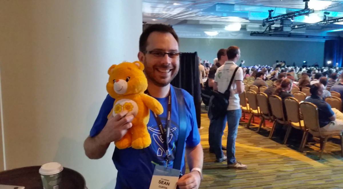 Wanna talk accessibility at #AtlassianSummit? Find Sean &amp; his bear in the Voice of the Customer room.