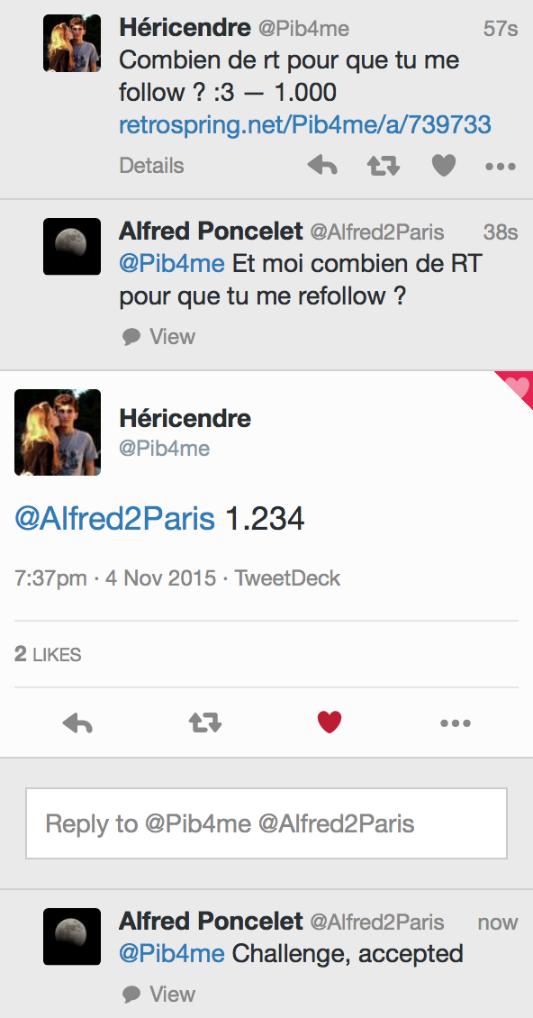 Alfred2Paris's tweet photo. 1234RT et @Pib4me me refollow comme à l'ancienne, faites péter les RT ! https://t.co/OjvS6zakNv