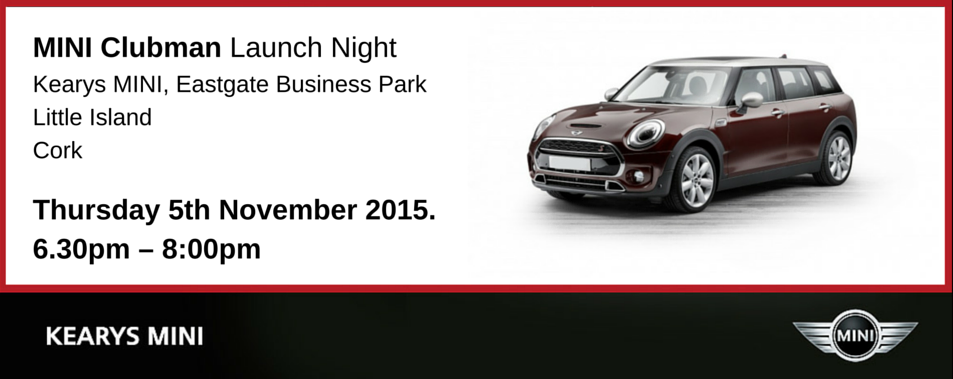 KearysMINI's tweet photo. Big night at Kearys MINI tomorrow with Irish Star @SimonZebo and DJ @IzzyRedFM unveiling the all new MINI Clubman! https://t.co/isN69VooS0