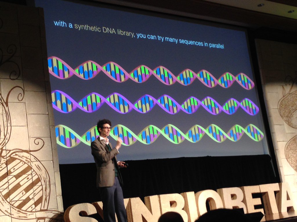 krening's tweet image. Fellow @SynBioLEAP fellow James Field @jejfield of @labgeni_us at @SynBioBeta  #SBBSF15