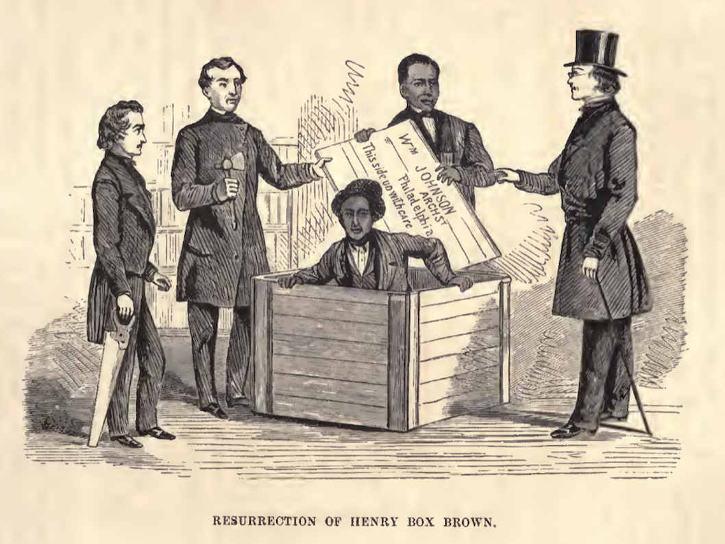 In 1849, African-American slave Henry Brown mailed himself to freedom, from VA to PA where slavery was abolished.