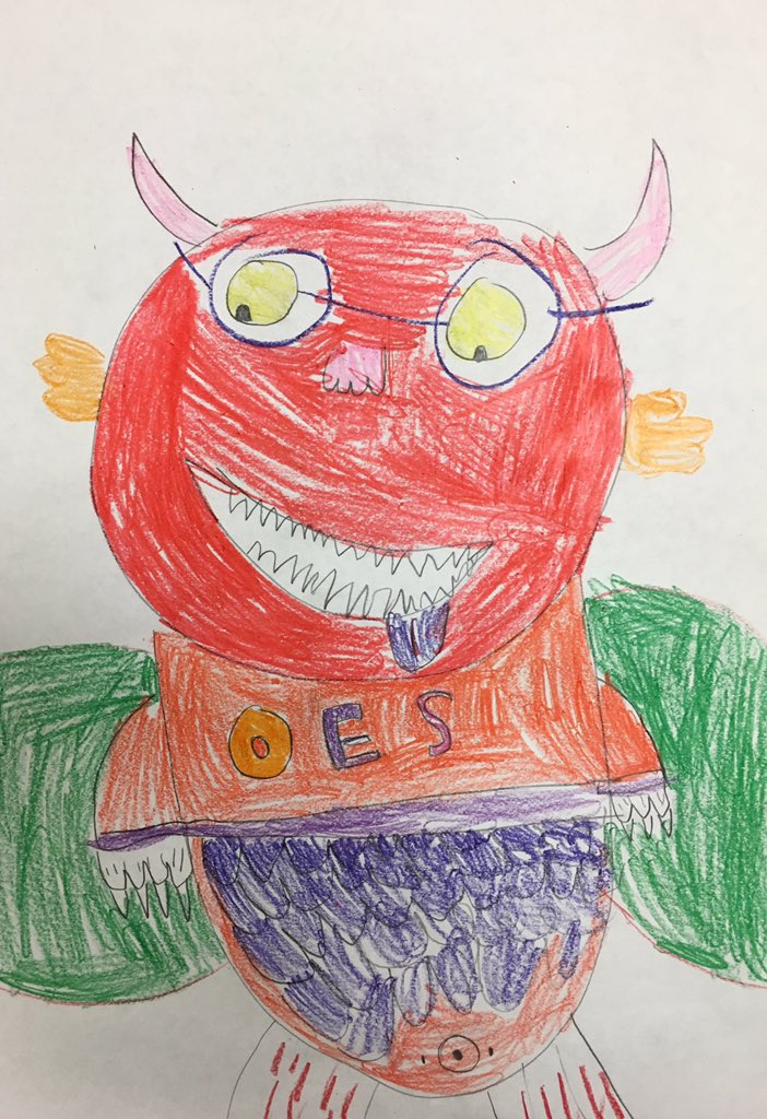 1st grade artists read "Where the Wild Things Are", and created their own "Wild Thing." Let the wild rumpus begin!