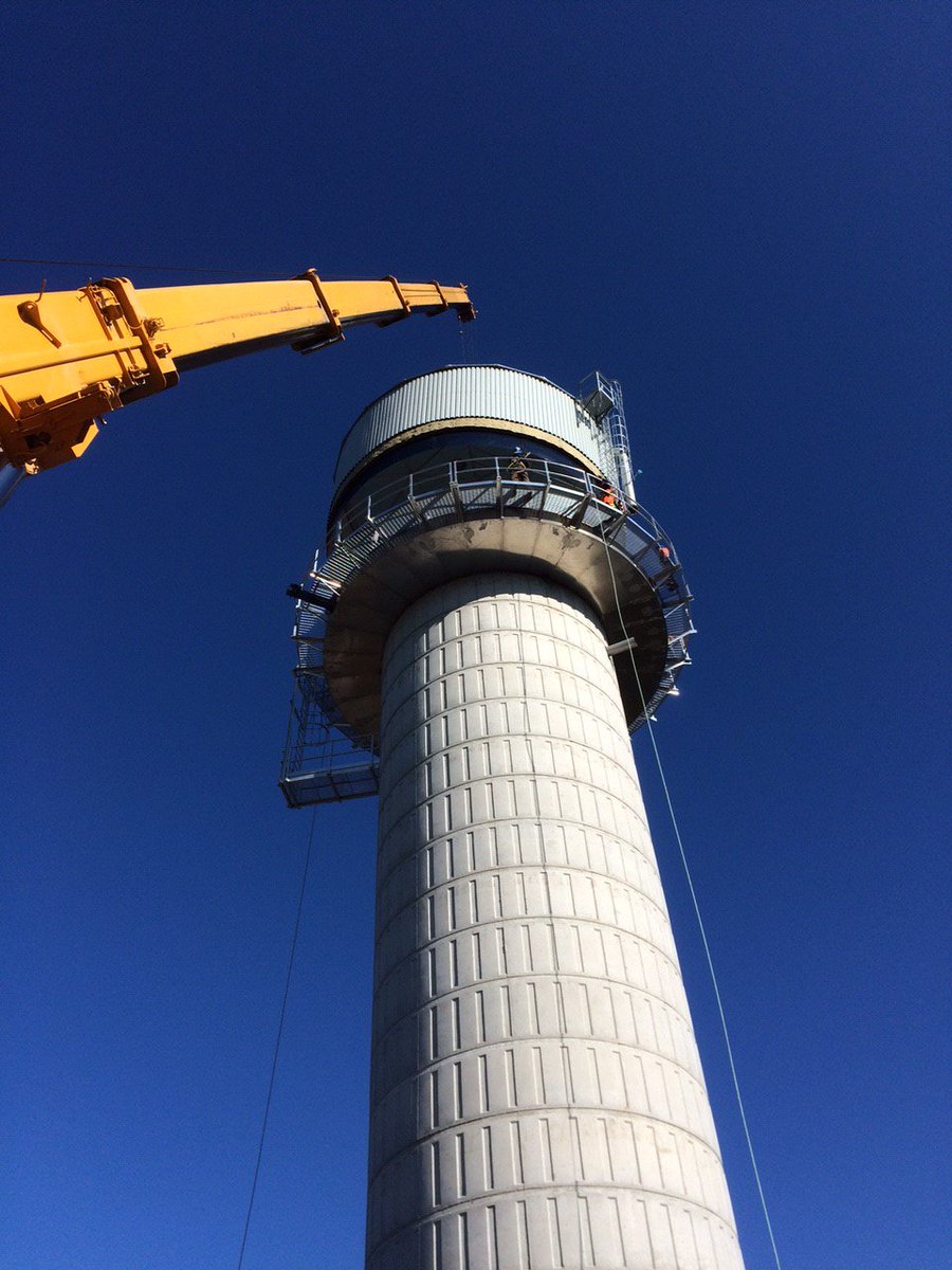 Greatario's tweet photo. Couldn't have asked for a nicer day! Dome lifted today in #Matachewan - #water #elevated #tanks #aquastore https://t.co/pypgM4nOVv