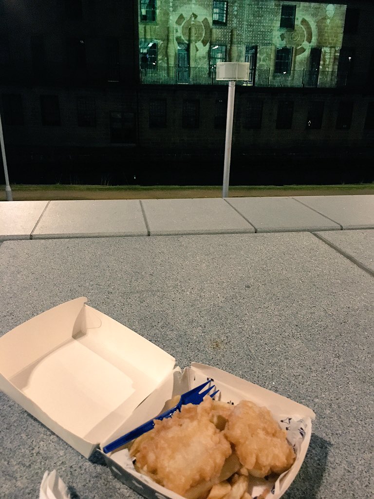 PlaceShaper's tweet image. Tucking in to fish &amp;amp; chips from #banny&apos;s @_onthebanks #weaverstriangle @burnleycouk event