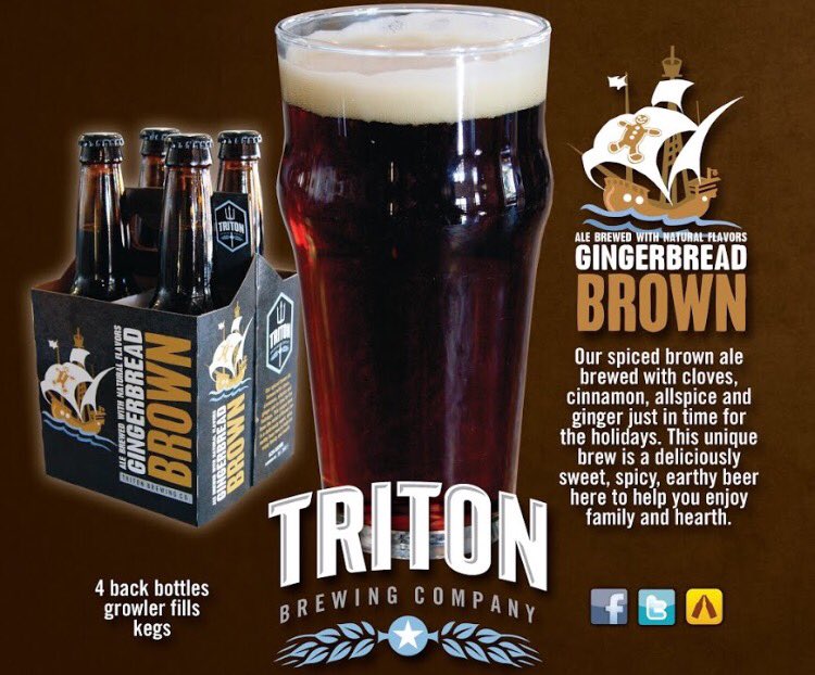 Arieschura's tweet photo. #GingerbreadBrown from @TritonBrewing is here! Tapping tonight at 3PM in the tasting room! Spice up your Autumn! https://t.co/XxUdm6U47A
