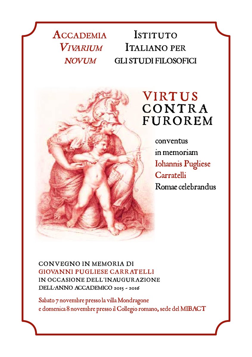 AUSPICATIO ANNI ACADEMICI (07.-08.11.2015) - ordo rerum agendarum totus hic invenitur: vivariumnovum.net/files/programm…