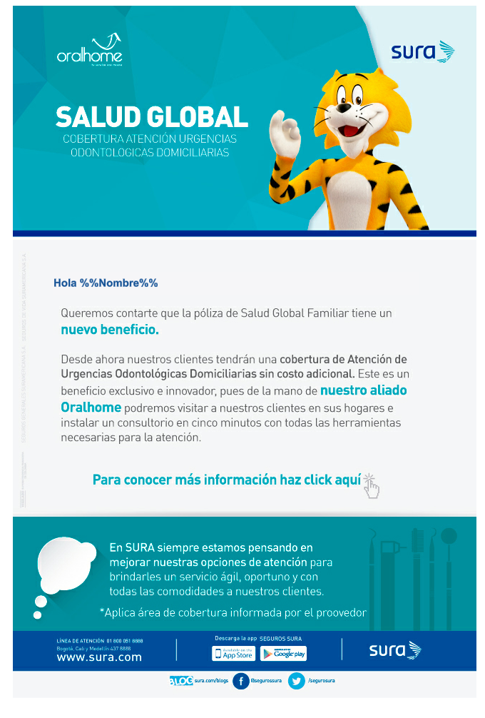HSANCHEZ09's tweet image. #saludsura #planglobal ahora te brindamos un nuevo beneficio para cliente sura.