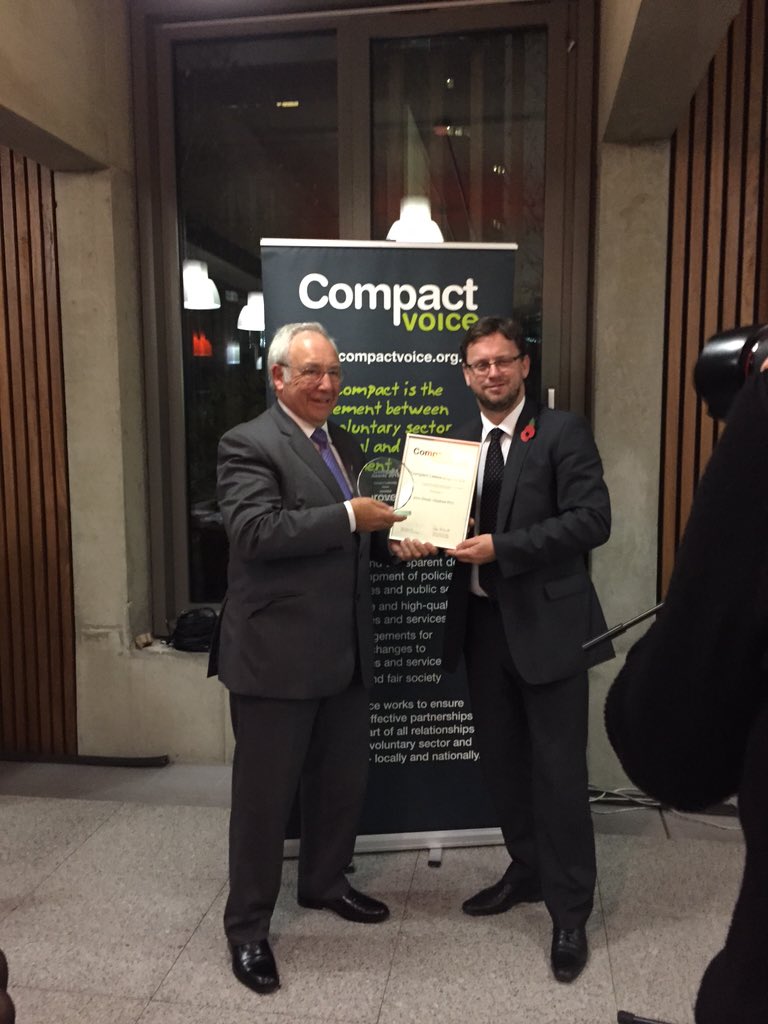 YeomanSally's tweet photo. @CheshirePCC winning #CompactAwards for leadership Great news for Cheshire @HSHVCA @WarringtonVA @CVSCE @ChesterVol https://t.co/u9WKB4bV9M