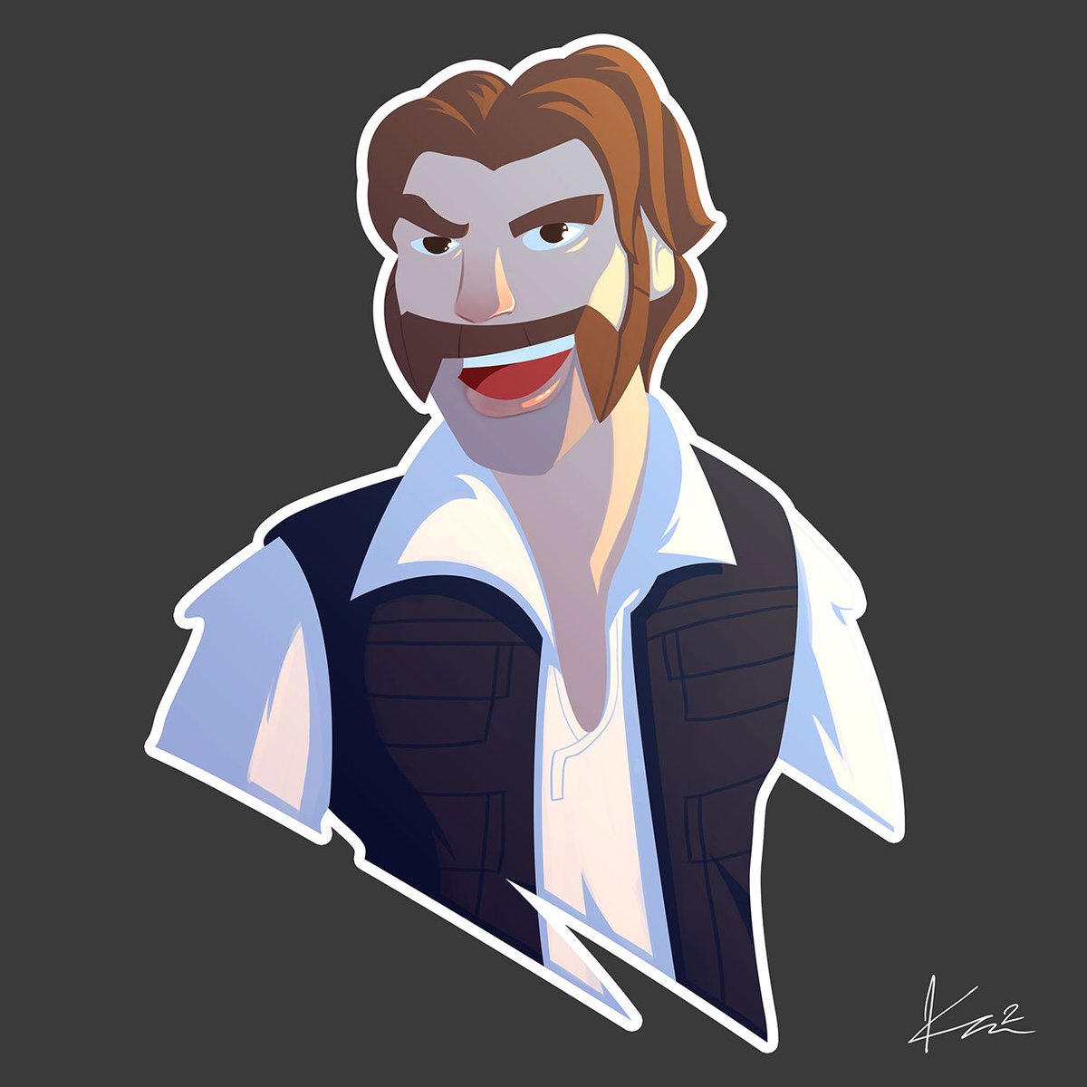 DeliriousTofu's tweet photo. Star Wars Movember - HAN SOLO
Scoundrel looks good with mutton chops!

#StarWars #Movember #hanshavedfirst https://t.co/GW0nd5ZC9c