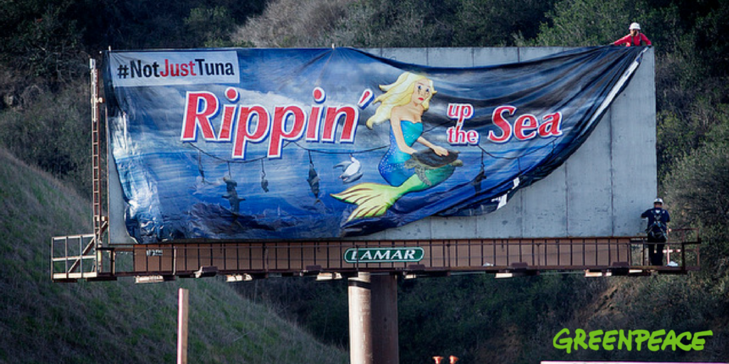 allandkpua's tweet photo. I helped put a 48-ft billboard outside @COSMermaid's headquarters! See why: https://t.co/GRxUI240kD #NotJustTuna https://t.co/uybd4rek3l