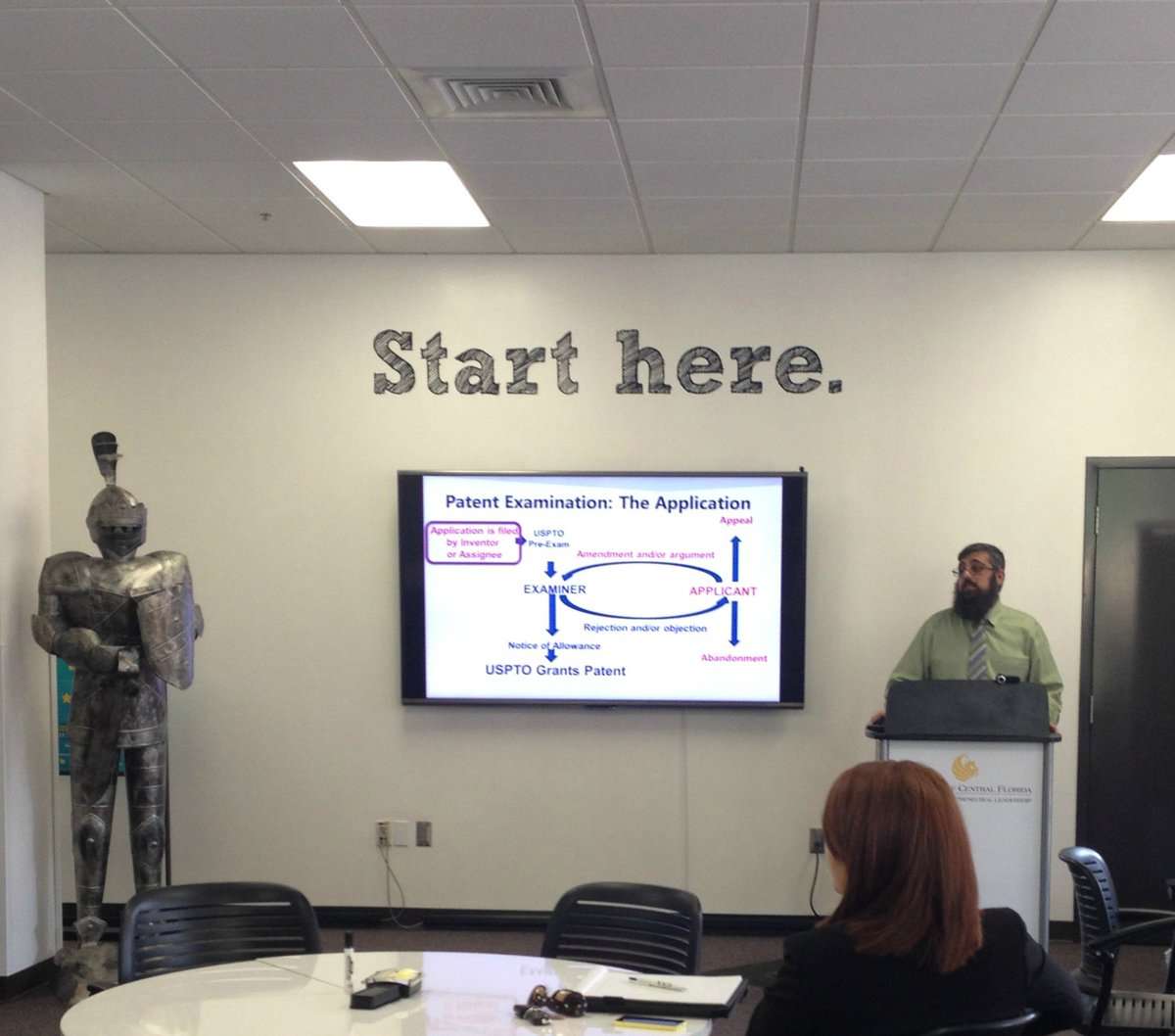 UCFinnovation's tweet photo. Asad Nawaz with @uspto talks to @UCF students & faculty today on Intellectual Property Overview #IP #UCFTechTransfer https://t.co/QCoS3PTRzo