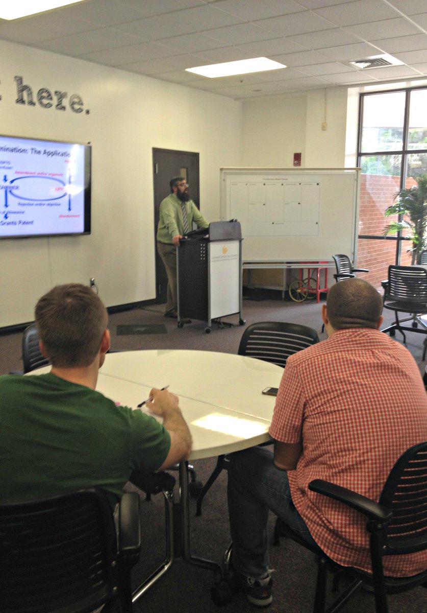 UCFinnovation's tweet photo. Asad Nawaz with @uspto talks to @UCF students & faculty today on Intellectual Property Overview #IP #UCFTechTransfer https://t.co/QCoS3PTRzo