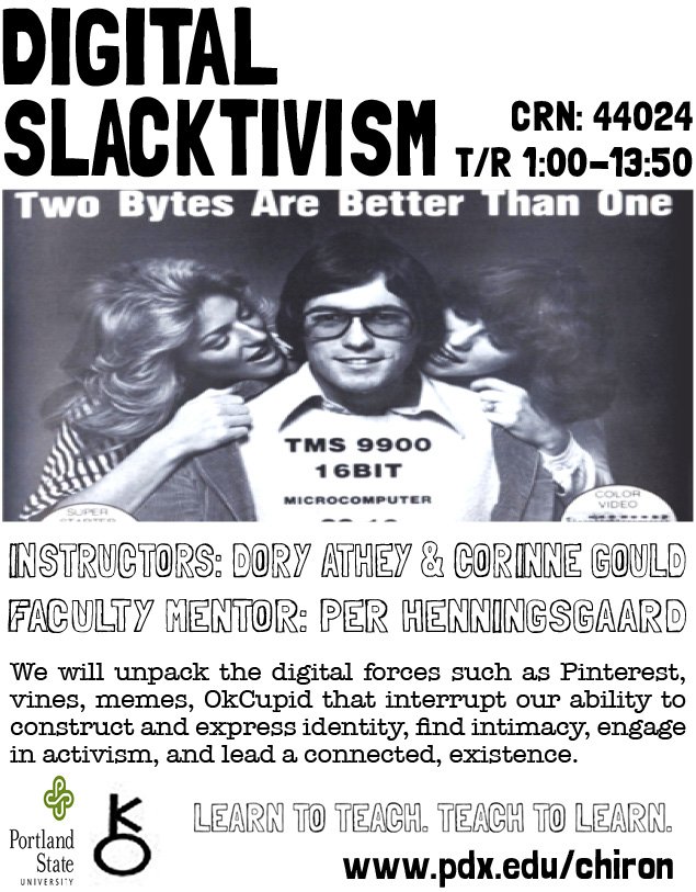 ChironStudies's tweet photo. UNST 199- Digital Slacktivism @Portland_State Winter 2016! https://t.co/NViRCaay3y #pdx https://t.co/TgrFJI1e4K