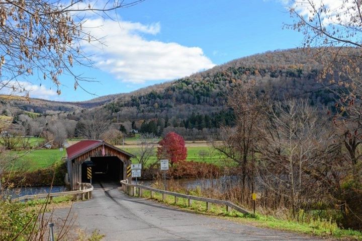 newyorkupstate's tweet photo. #WhereinNY: Do you know where in #UpstateNY this covered bridge is located? 

Answer: https://t.co/KWspvZCv7S https://t.co/dBs0EUPjQH