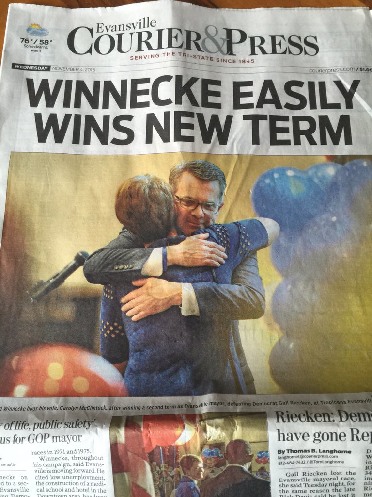 MattHumm's tweet photo. He made this campaign about results and vision. Excited to see Evansville after 8 years of his leadership. https://t.co/LR5KyU31Y4