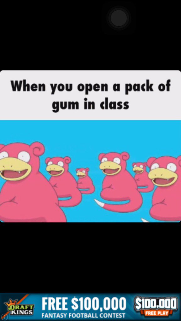 Brian25127Brian's tweet image. When you open a pack of gum in class! Lol