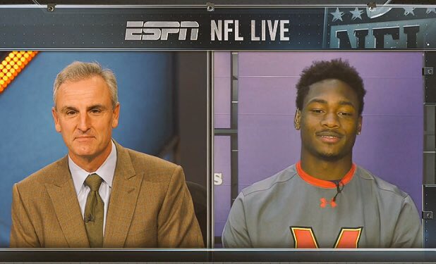 umterps's tweet photo. .@stefon_diggs is looking pretty fresh on @espn NFL Live!  #MarylandPride https://t.co/eE7gsqO6ra