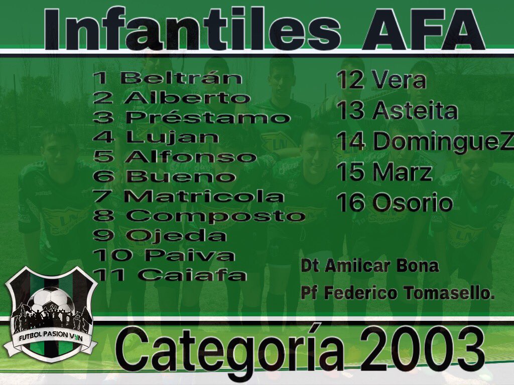 AVProduccionesA's tweet photo. #InfantilesAfa #Cat03 así saldrá #NuevaChicago para enfrenta a #Velez https://t.co/39t9sfB2j3
