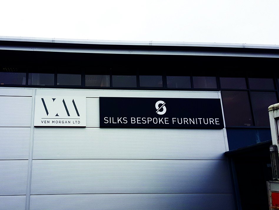 OlympicSignsUK's tweet photo. Exterior #signage for Silks Bespoke #Furniture and Ven Morgan #interiordesign, Chapman Way, #TunbridgeWells #Kent https://t.co/N09ICNMpo8