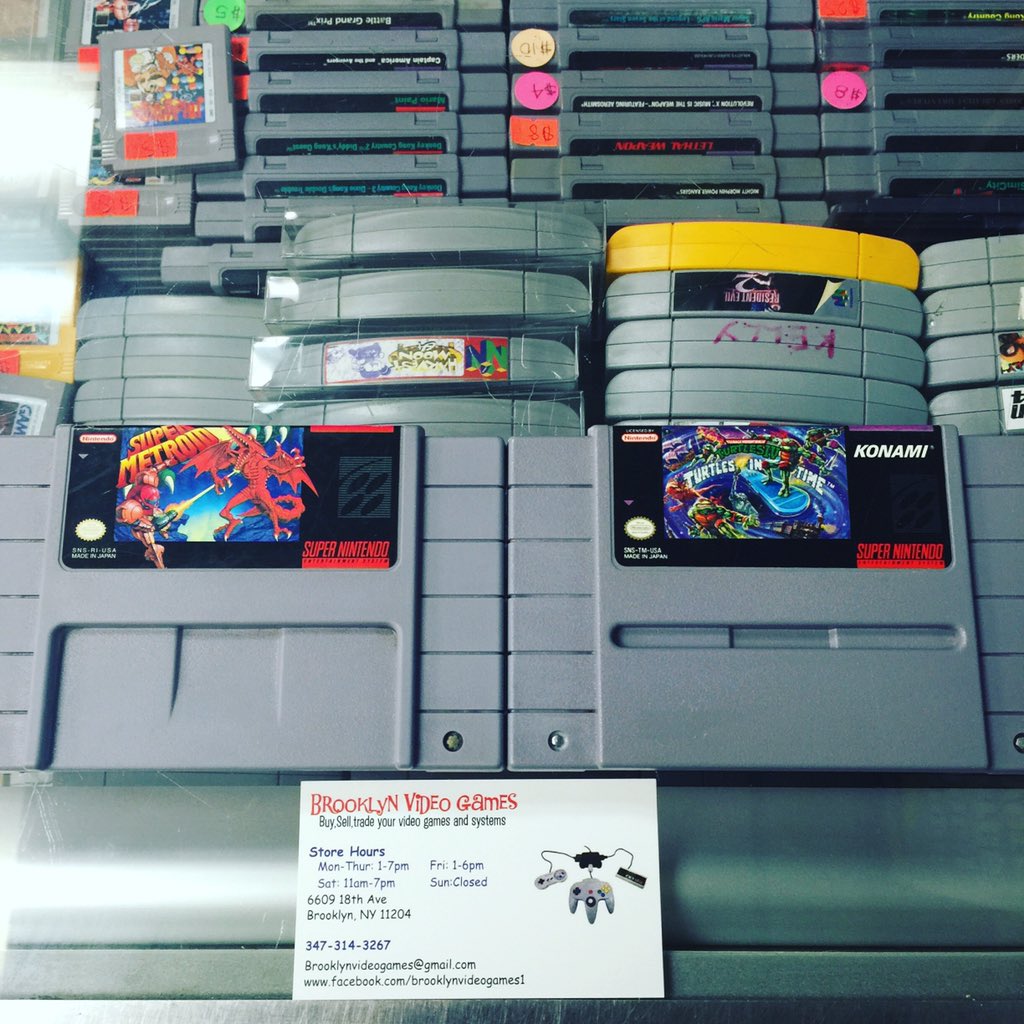 bklynvideogames's tweet photo. Now available @ #brooklynvideogames #supermetroid #turtlesiv #turtlesintime #snes #supernintendo #retrogames https://t.co/kjCRruxBZZ