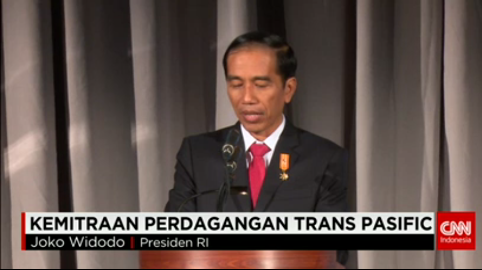 Presiden <a href="/jokowi/">Joko Widodo</a> menyatakan jika Indonesia berminat untuk bergabung dalam kemitraan Trans Pasifik (TPP).