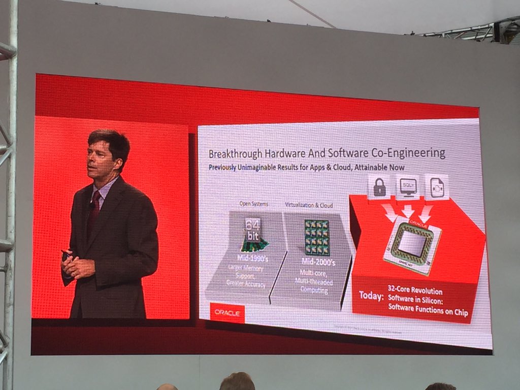 ZedDBA's tweet image. #Hardware &amp;amp; #Software #CoEngineering #OOW15 #Keynotes @oracleopenworld @Version1Tweets