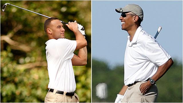 LongIslandAssoc's tweet photo. "It's a lie..." - #DerekJeter on @POTUS accusing him of hustling him on the #Golf course. #LIAEvents https://t.co/5sWrH1UEQ0