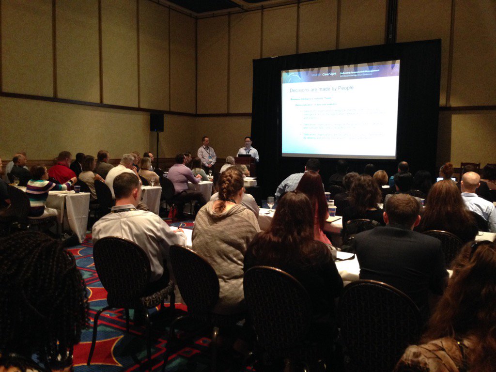 EMEA_CLEARSIGHT's tweet photo. Decisions are made by people. Data discovery session with @AndyHosman #ClearSight2015 https://t.co/XUy21nVULI