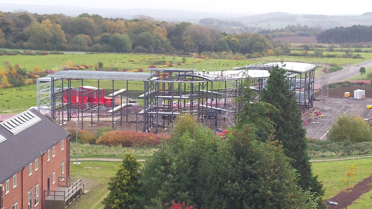 JonBall123's tweet photo. The last main section of steelwork has been installed @Keeleuniversity @staffordshirecc @seddonltd https://t.co/FMcX2QbLdn