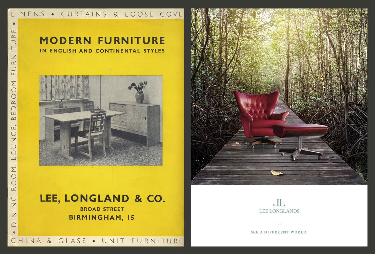 LeeLonglands's tweet photo. Our brochure from 1940 compared to our latest version. #stillstylish #cuttingedgedesign https://t.co/yD1EwURGEU https://t.co/MnDyNqvYZB