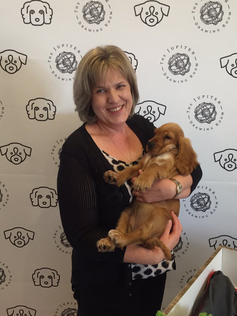 JupiterCT's tweet photo. @lindygill1 from @MaitlandGroup gets to know one of the #DogsofJupiter better while we speed date. #callmesquishy https://t.co/7pFAYRbAgi