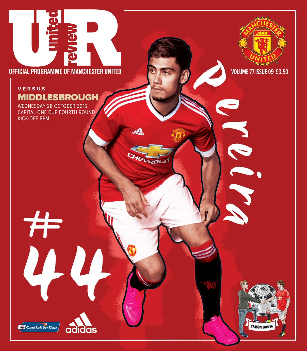 ManUtd's tweet photo. .@AndrinhoPereira scored in the last round and is the cover star of tonight's @CapitalOne_Cup #UnitedReview. https://t.co/8XhYhXNs4x