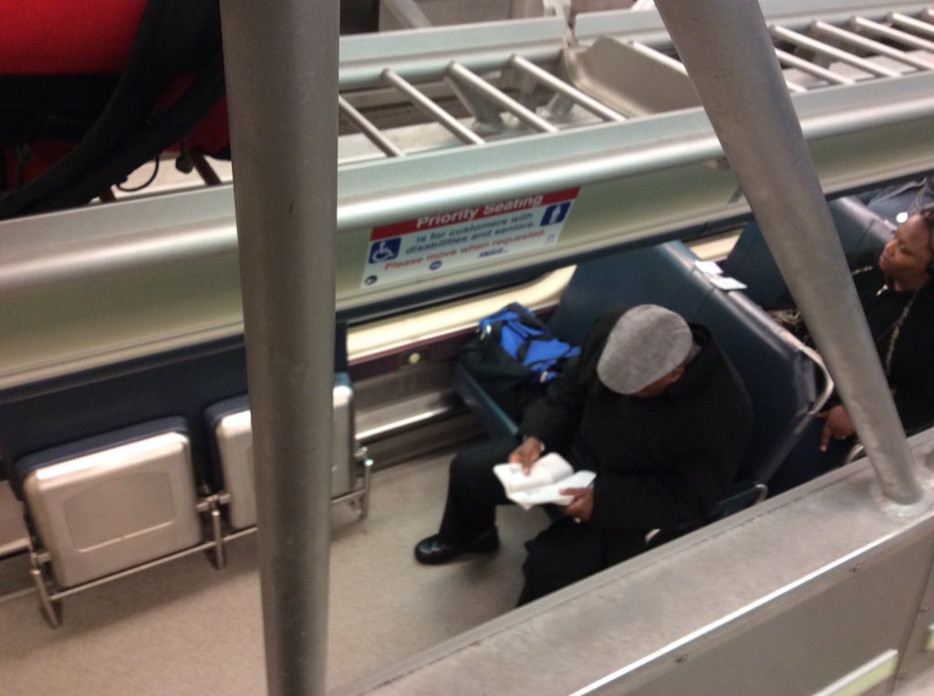 SundayEveClub's tweet photo. Early morning Bible study on the Metra Electric. #FaithLoop https://t.co/ZoimeqThkF