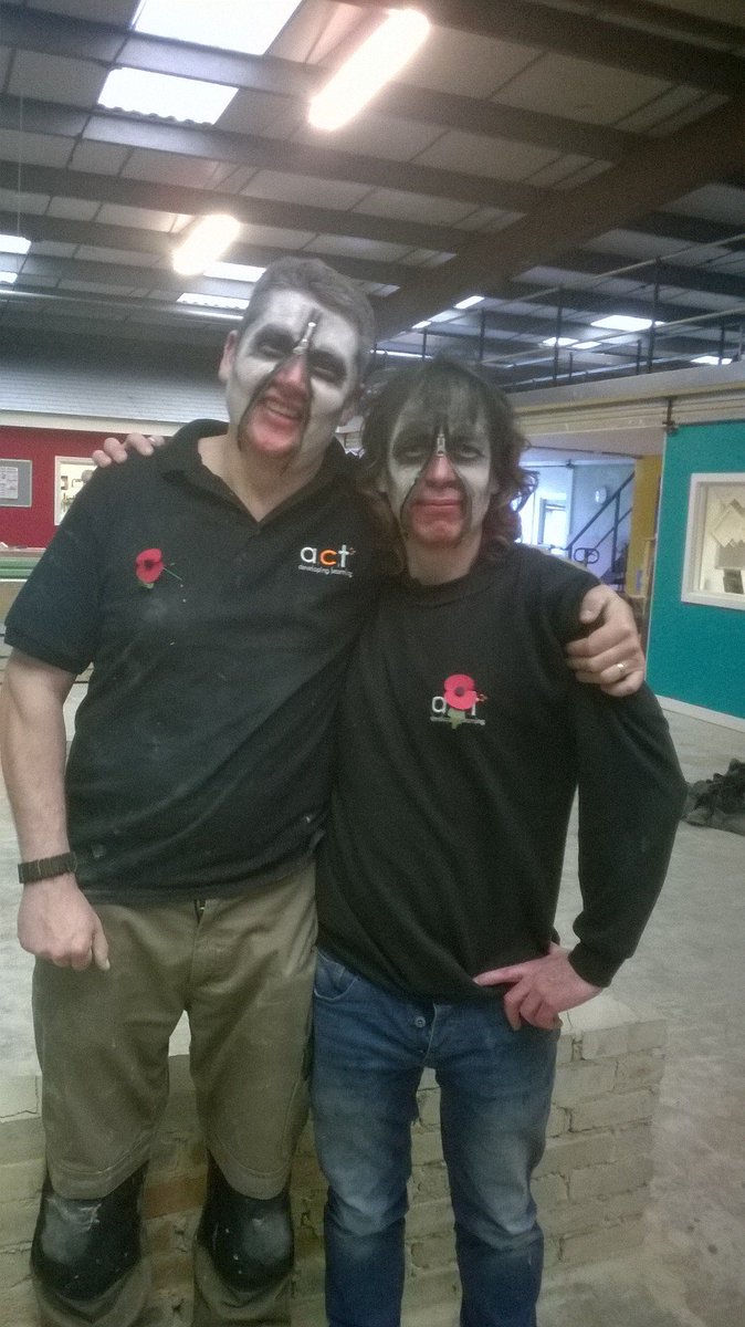 AmandaHodgesACT's tweet photo. Nice to see construction tutors Dan and Chris getting into the Halloween spirit @acttrainingltd @daniel_endacott https://t.co/C18WwnORtE
