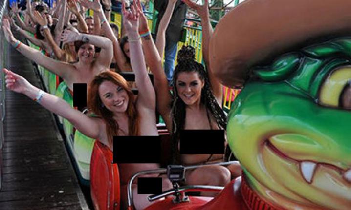 Naked On Roller Coaster - Momsforsex