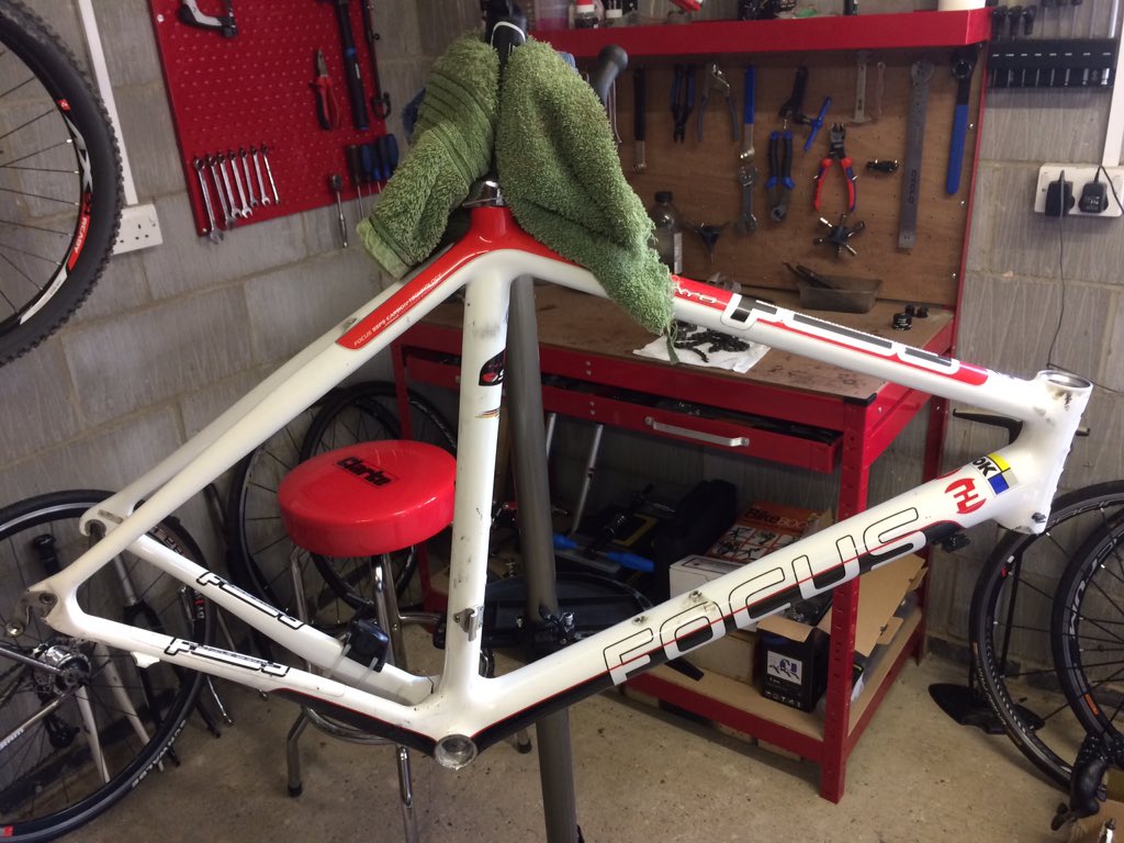 AardvarkCycles's tweet photo. Latest customer bike stripped, ready for a full service https://t.co/DMs6NiOil9