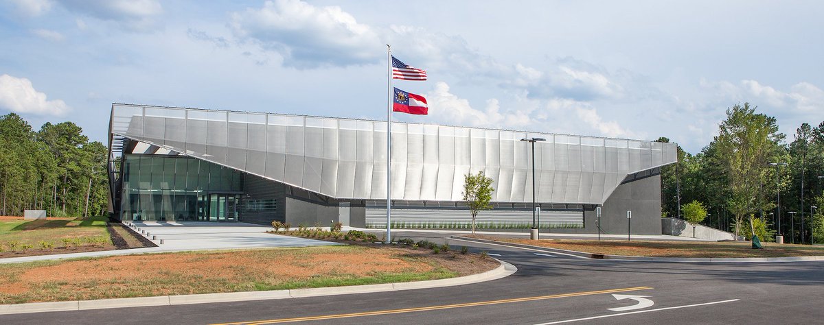 CambridgeArch's tweet photo. New #Georgia Bioscience training ctr clad in custom #metal #mesh #architecture #design #solarshade @gdecd https://t.co/wEJvWmj1cM