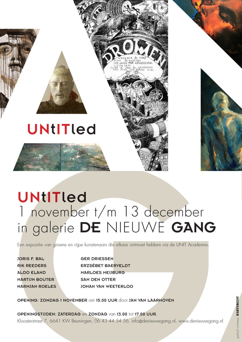 DeNieuweGang's tweet photo. A.s. zondag is er weer een opening! Nieuwsgierig?? U bent van harte welkom!

@unitacademie @gem_Beuningen #Expo https://t.co/1rGKADh0wh