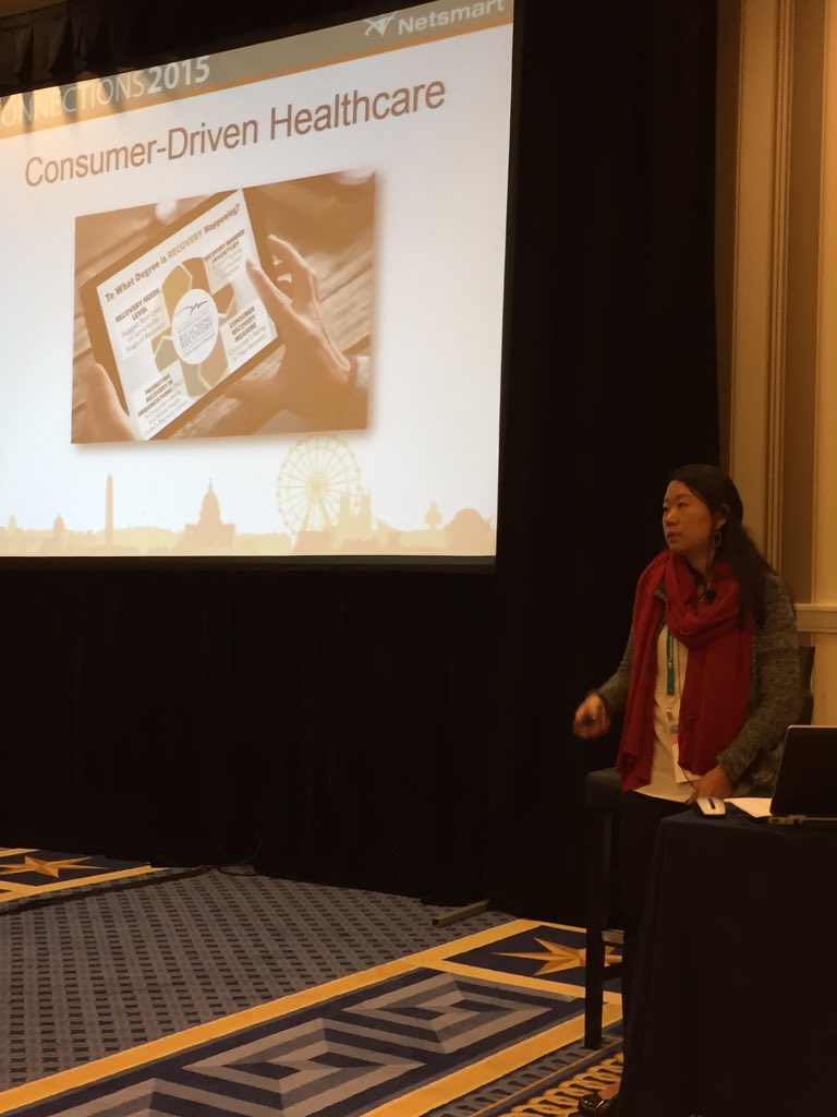 DaveKishler's tweet photo. Drive better care w digital technology-consumer recovery,other measures integrated w #EHR - #ntst Rachel Seo #CONN15 https://t.co/8dOlYfT6V4