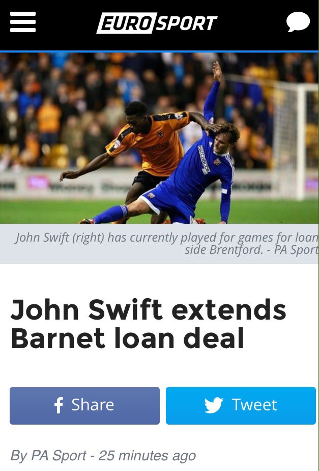 Beesotted's tweet photo. U can always rely on @Eurosport_UK 2 B right on the money
#barnetfc #fakebees #brentwood @eurosport #brentfordfc https://t.co/058vP92kqN