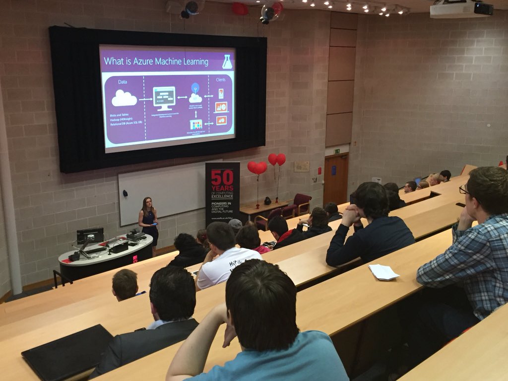 StaffsComputing's tweet photo. Amy Nicholson @AmyKateNicho from Microsoft talking about Machine Learning #DigiTech2015 @StaffsUni @careersatstaffs https://t.co/MtA002nW6U