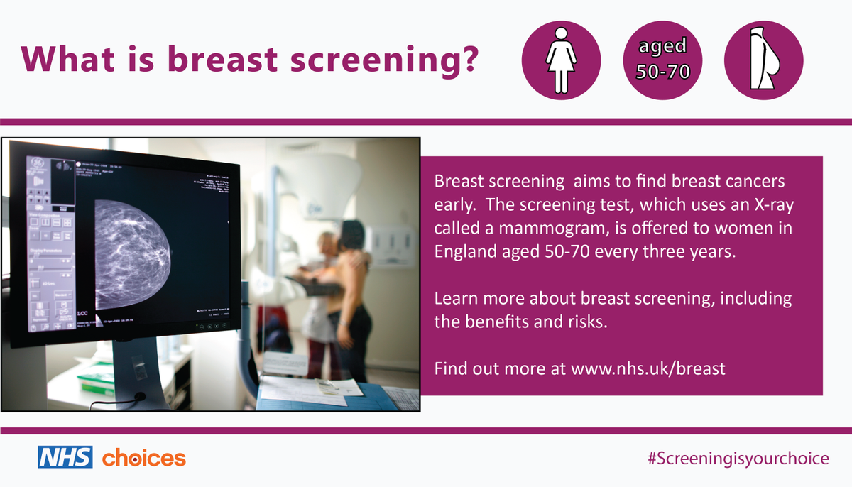 NHSuk's tweet photo. It's #BreastCancerAwarenessMonth - find out about breast cancer screening here: https://t.co/y8jBSJnrIZ https://t.co/sm66gGu5QI