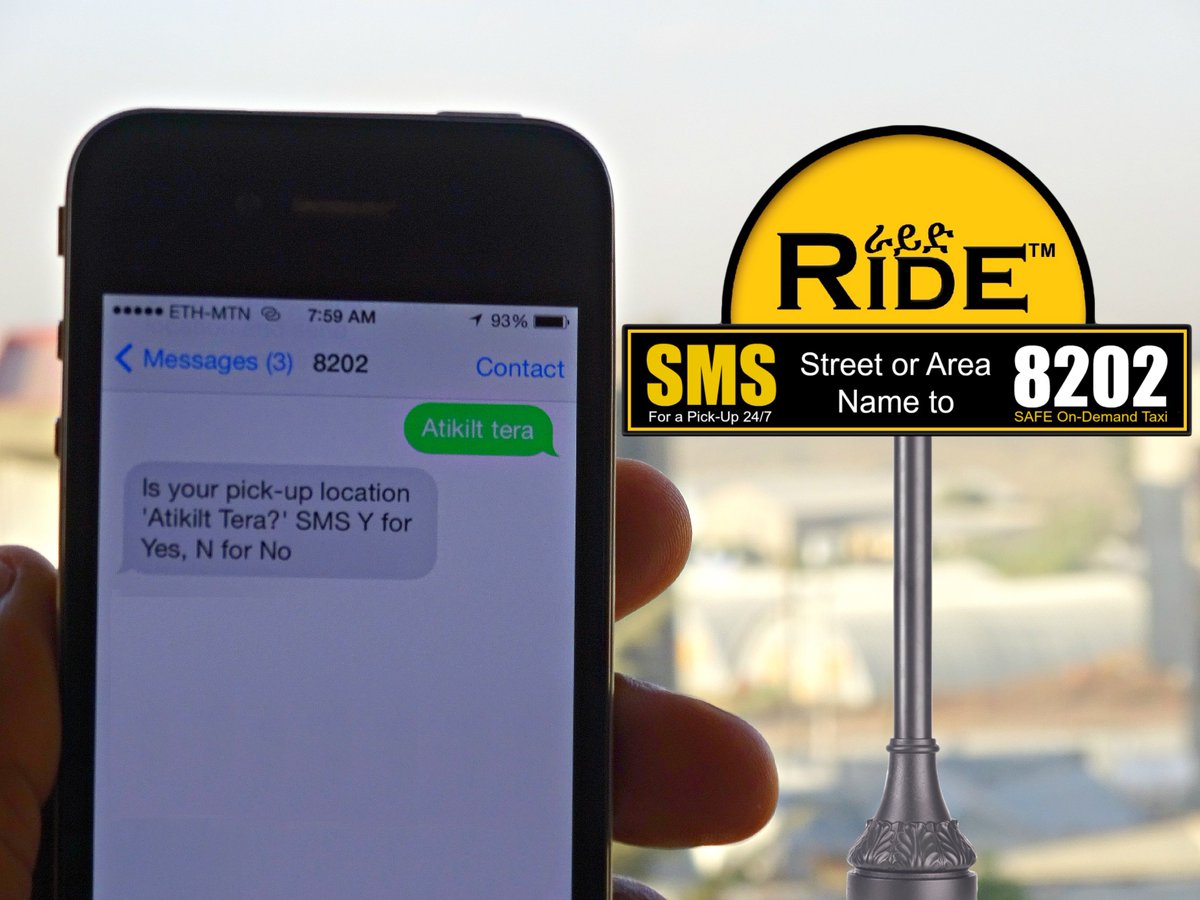 RIDEinAddis's tweet image. #RIDE in #AddisAbaba is as easy as SMSing your pickup location to 8202. #app is coming soon. @DireTube @HahuDaily
